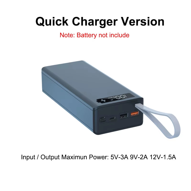 QC3.0 Wireless Charge 16*18650 Battery DIY Power Bank Case Dual USB Mobile Phone Charge 18650 Battery Holder Charging Box