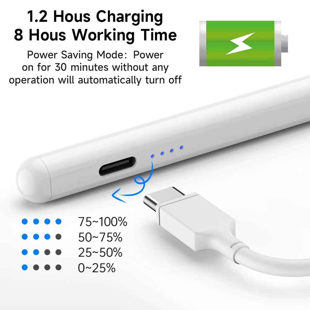 For Ipad Pencil Palm Rejection Stylus Apple Pencil Pen for Ipad Accessories Pro Air Mini Note-Taking Pen 1 2 Generation