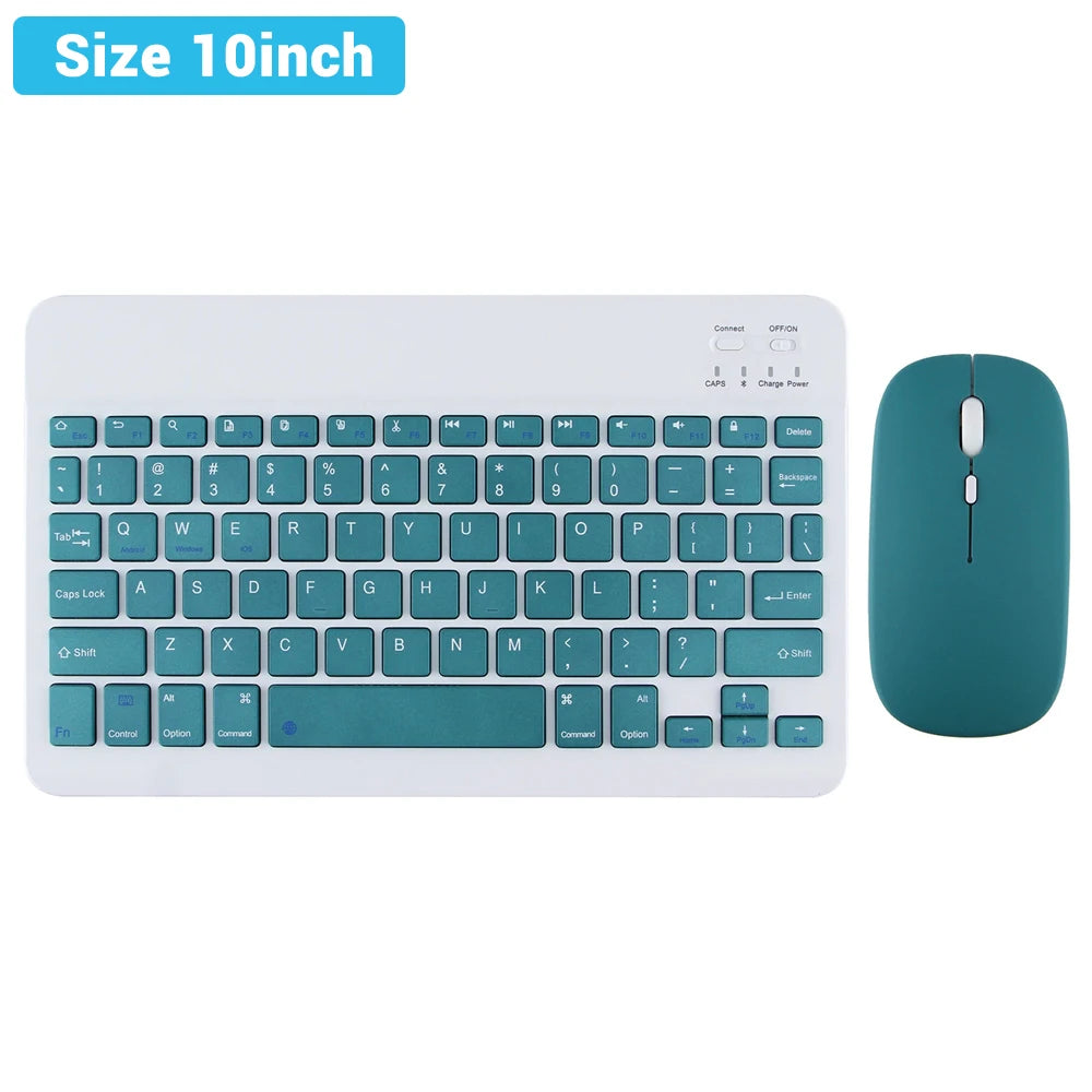 Bluetooth Wireless Keyboard Mouse for Android IOS Huawei Xiaomi Tablet for Ipad Air Mini 5 Spanish Korean Russian Keyboard