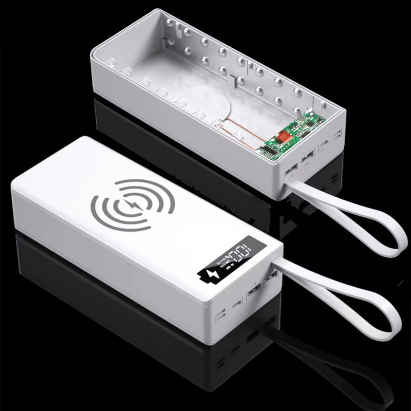 QC3.0 Wireless Charge 16*18650 Battery DIY Power Bank Case Dual USB Mobile Phone Charge 18650 Battery Holder Charging Box