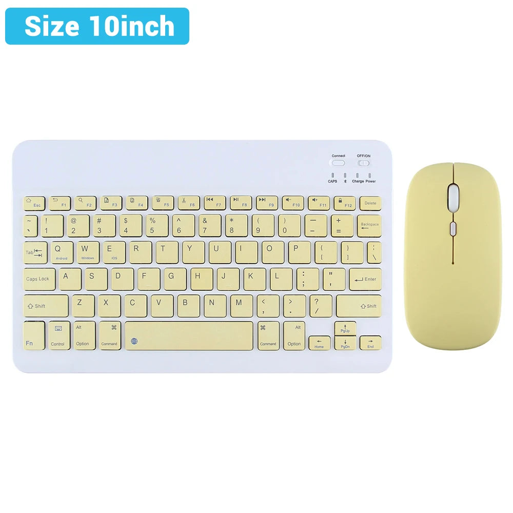 Bluetooth Wireless Keyboard Mouse for Android IOS Huawei Xiaomi Tablet for Ipad Air Mini 5 Spanish Korean Russian Keyboard