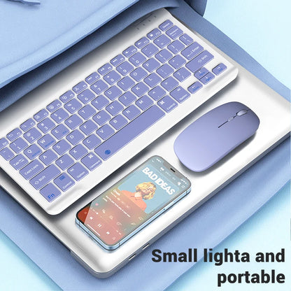Bluetooth Wireless Keyboard Mouse for Android IOS Huawei Xiaomi Tablet for Ipad Air Mini 5 Spanish Korean Russian Keyboard