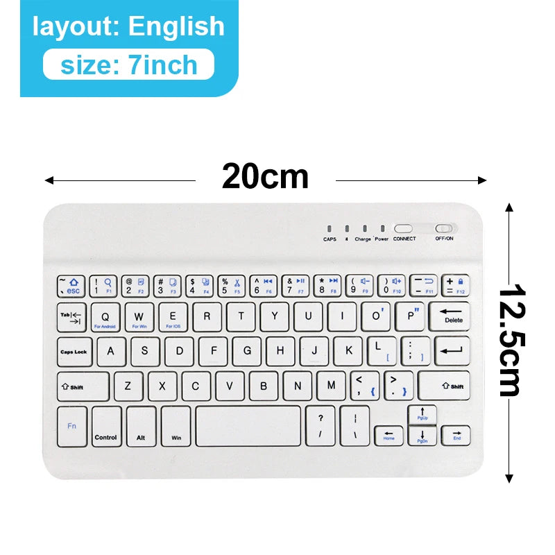 Bluetooth Wireless Keyboard Mouse for Android IOS Huawei Xiaomi Tablet for Ipad Air Mini 5 Spanish Korean Russian Keyboard