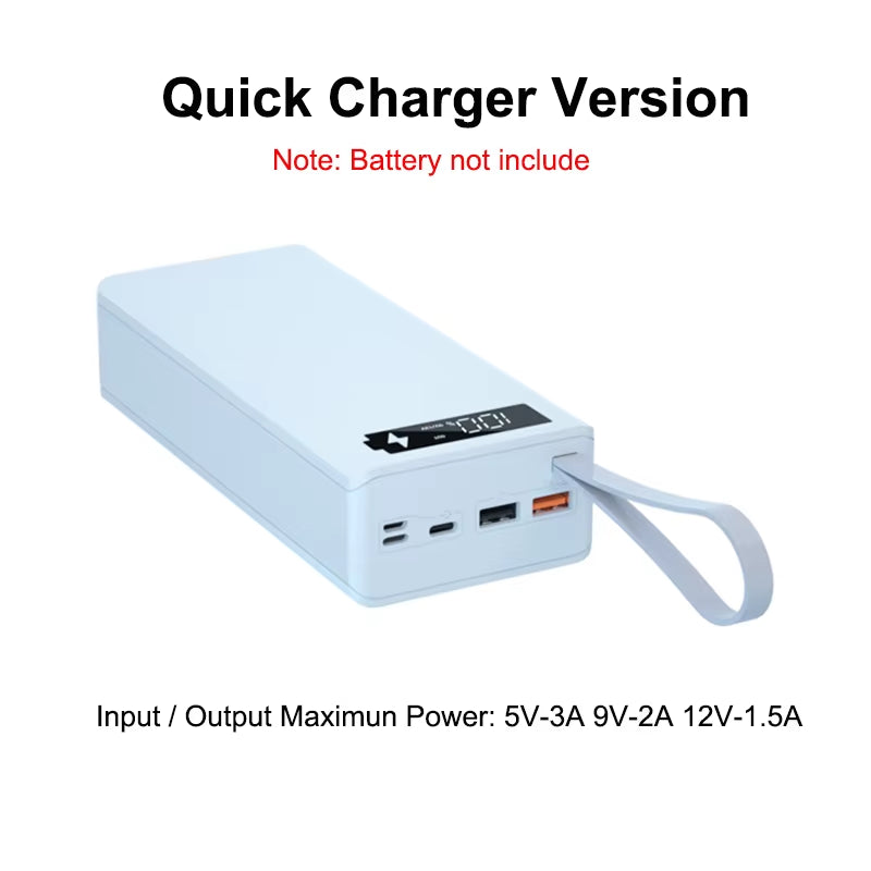 QC3.0 Wireless Charge 16*18650 Battery DIY Power Bank Case Dual USB Mobile Phone Charge 18650 Battery Holder Charging Box