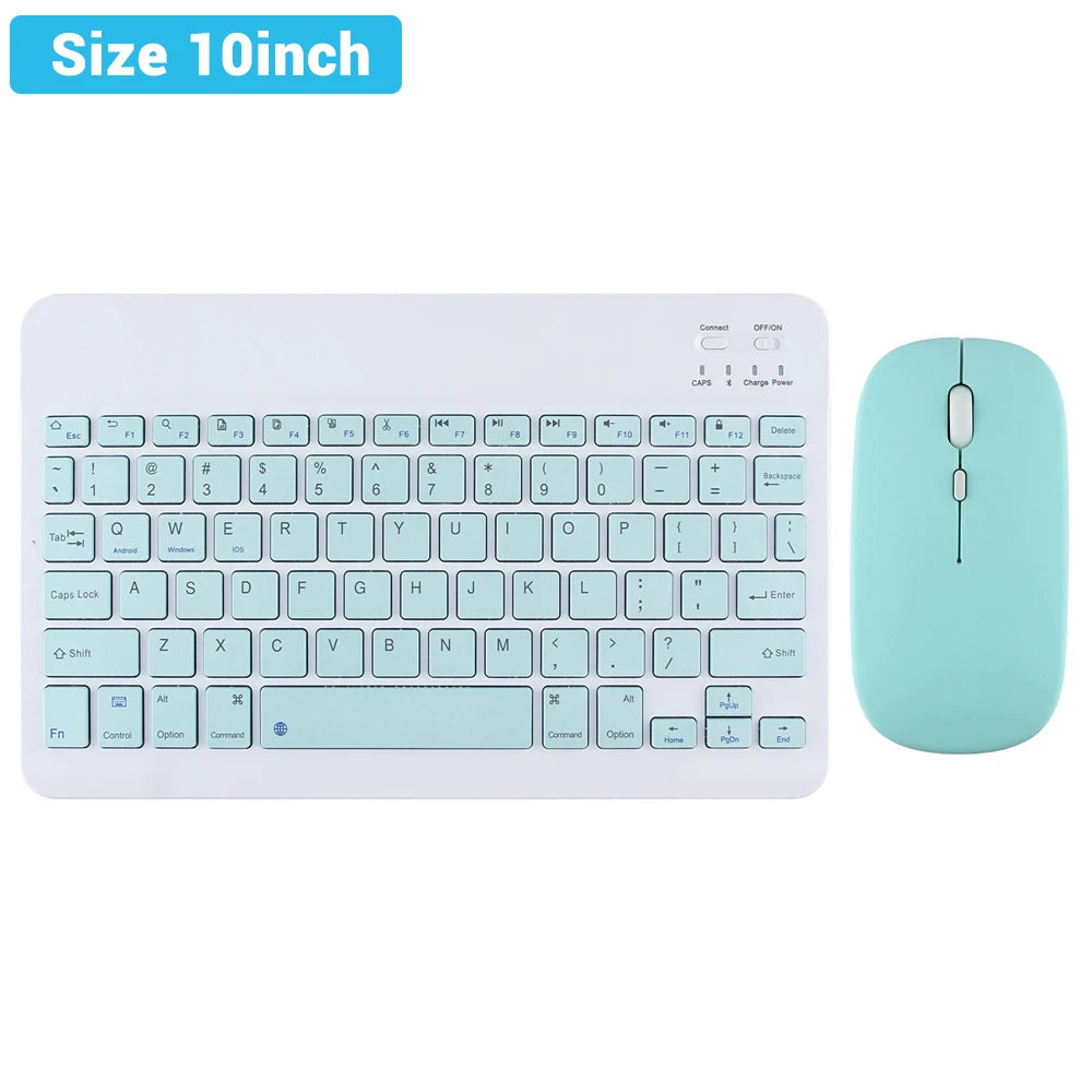 Bluetooth Wireless Keyboard Mouse for Android IOS Huawei Xiaomi Tablet for Ipad Air Mini 5 Spanish Korean Russian Keyboard