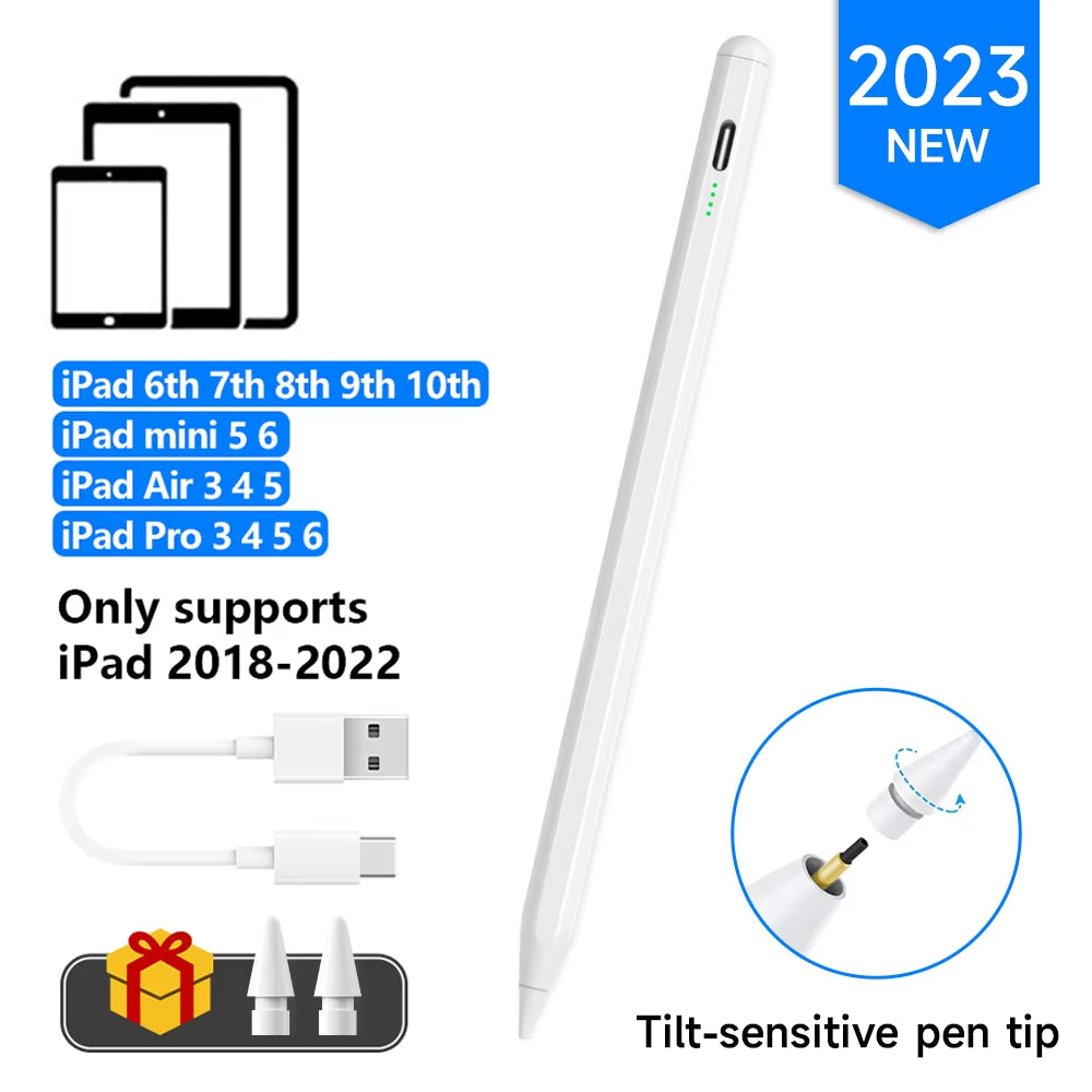 For Ipad Pencil Palm Rejection Stylus Apple Pencil Pen for Ipad Accessories Pro Air Mini Note-Taking Pen 1 2 Generation